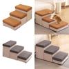 Escalier pour chien à 3 marches Portable Multifonctionnel Échelle Confortable avec Rangement pour Chiens Hauts Lits Ou
