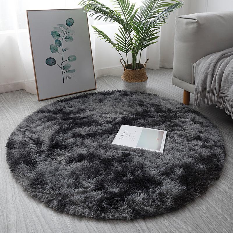 Silk Wool Plush Round Rug - Yoga Mat, Bedside Carpet, Hanging Chair Cushion, Cloakroom Foot Pad