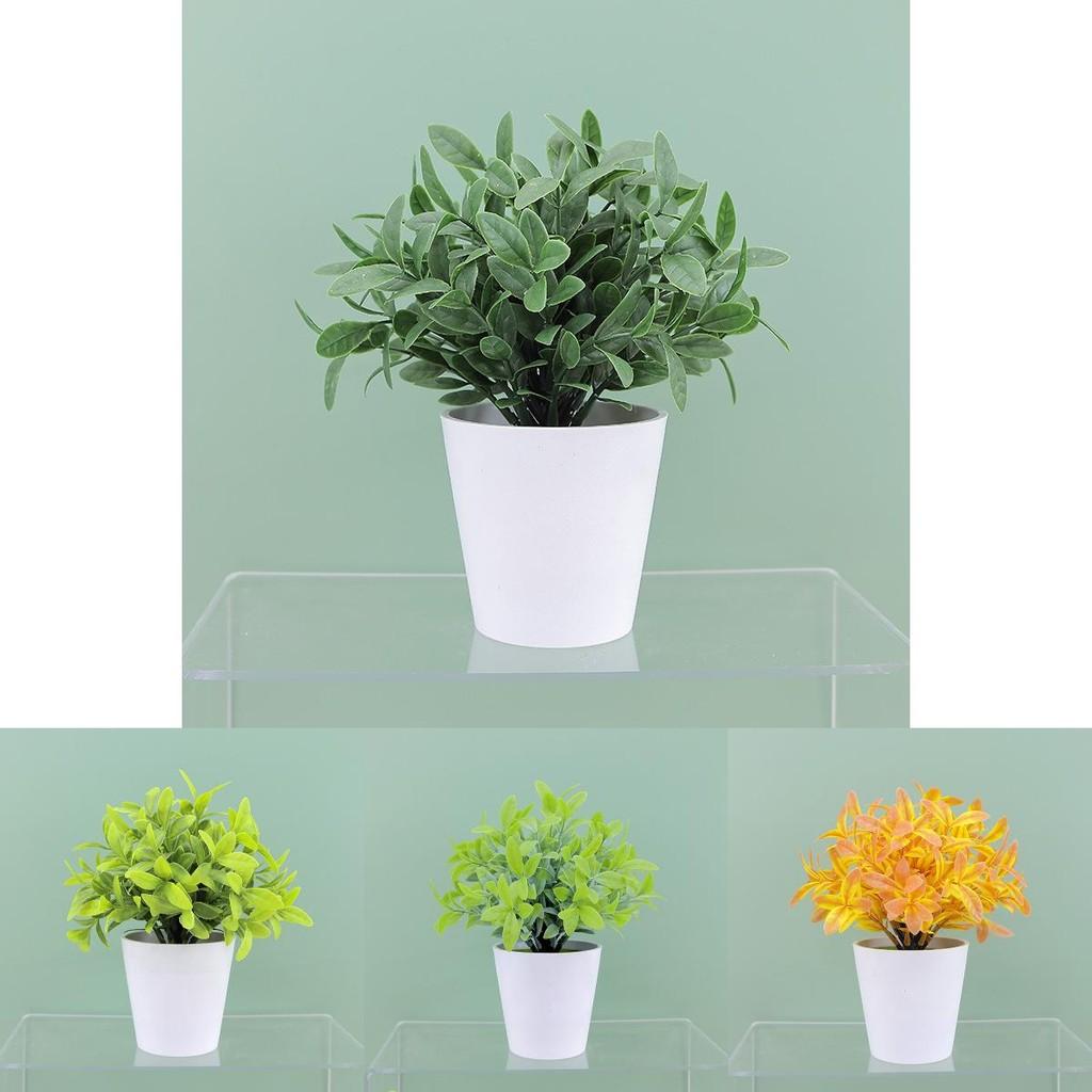Faux Indoor Greenery Plastic Pot Small Potted Plant For Home Decor And Office Space