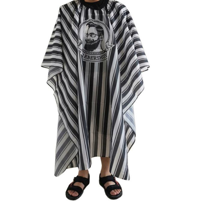 

Парикмахерская для взрослых, водонепроницаемая стрижка, парикмахерский халат, накидка для салона, полосатый фартук с узором чёрный