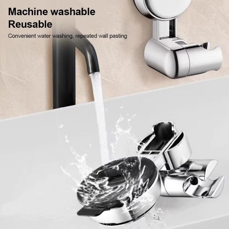 New Shower Head Supports 360° Adjustable Suction Cup Wall Mounted Handheld Shower Holder Punch-Free Bathroom Accessories