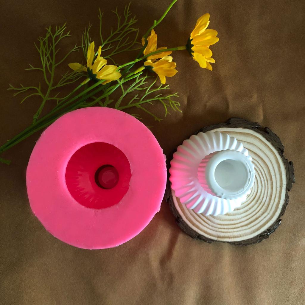 Candlestick Silicone Molds Flower Pots Candle Holder Epoxy Resin Moulds Casting Mould for Candle Holder DIY Home Decor