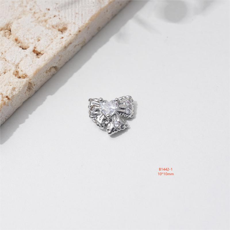 LZ16 Luxury Metal Butterfly Zircon Nail Jewelry