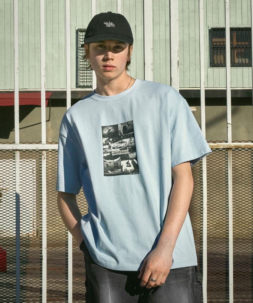 Peullukeu Skateboard Division Short Sleeve T-Shirt Sky Fst329