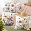 Floral Spring Summer Garden Throw Pillow Covers Pink Purple Green One Sided Decorative Pillowcase Living Room Bedroom Sofa Decor