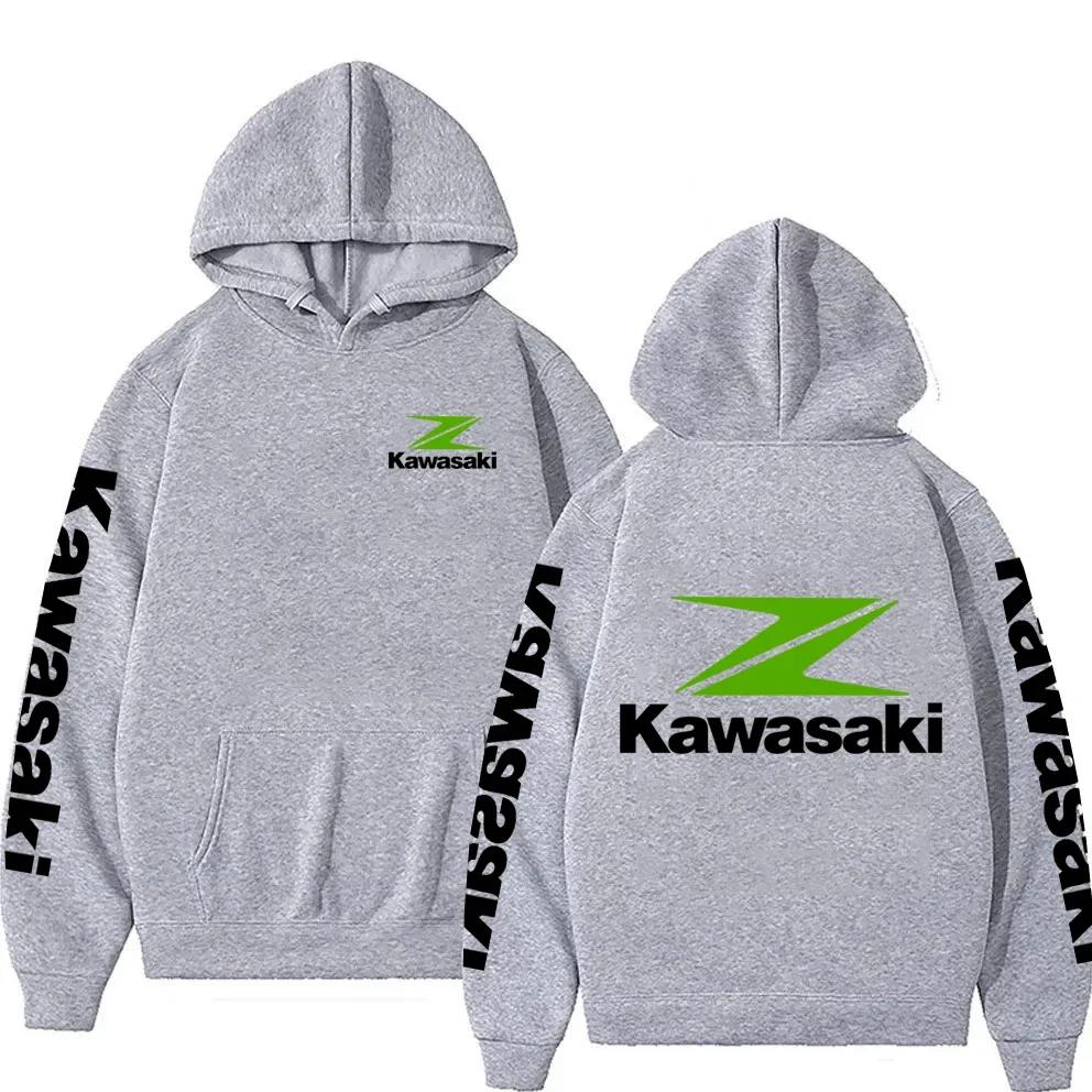 New Racing Suit, High-quality Kawasaki Logo Hooded Pullover, Fashionable Motorcyclele Uniform Rider Exquisite Stree