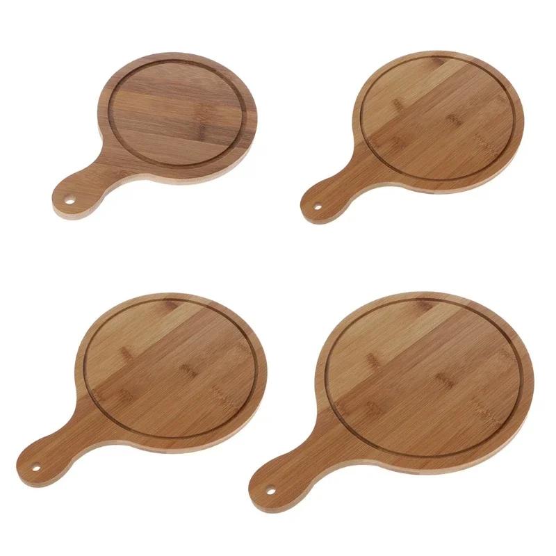 Neu 7/8/9 Zoll Langlebiges Rundes Holz-Pizza-Servierbrett Backschieber Schneidebrett Pizzaform Küchenzubehör Pizzablech