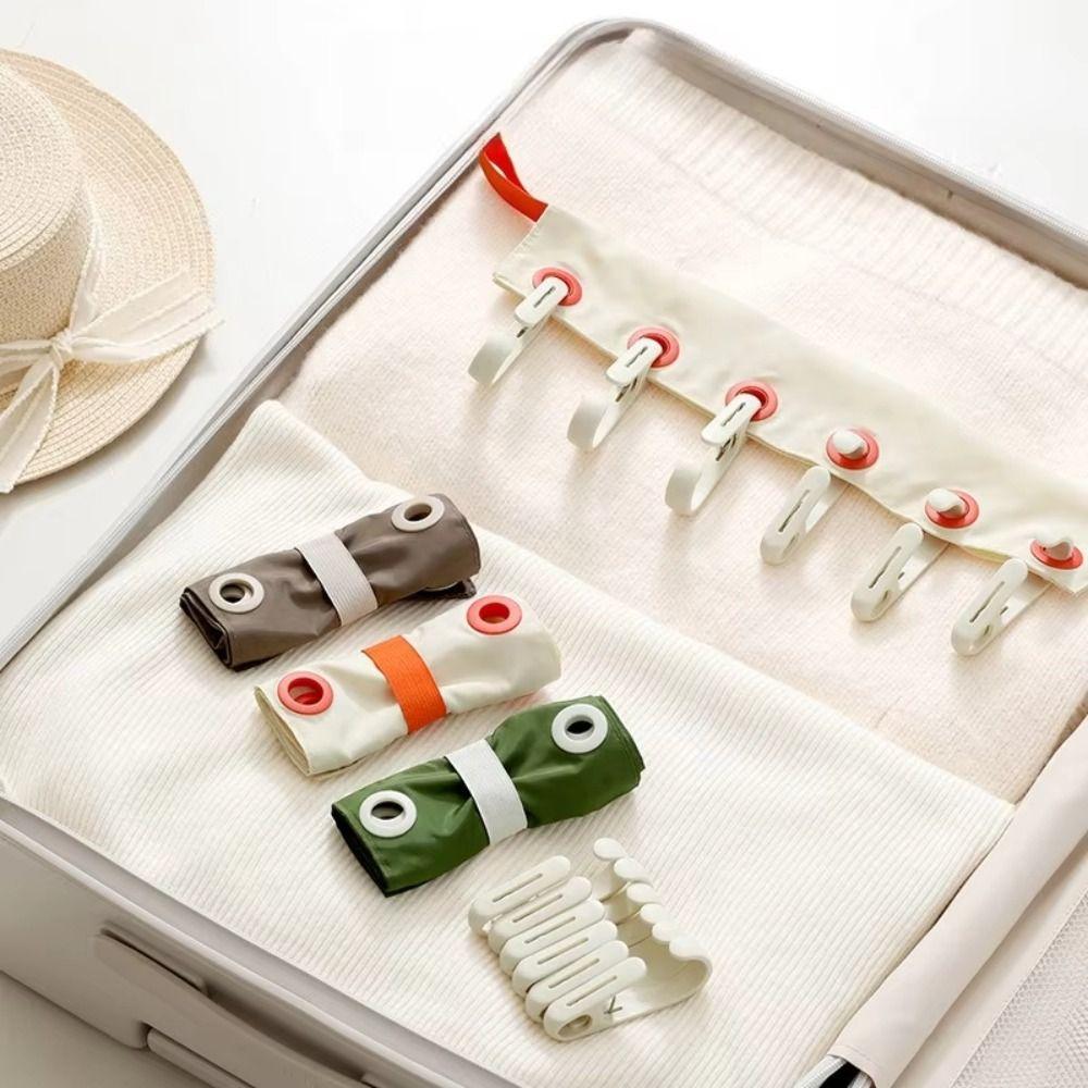 6 Holes Fabric Clothing Clip Removable Travel Clothes Drying Rack Travel Use