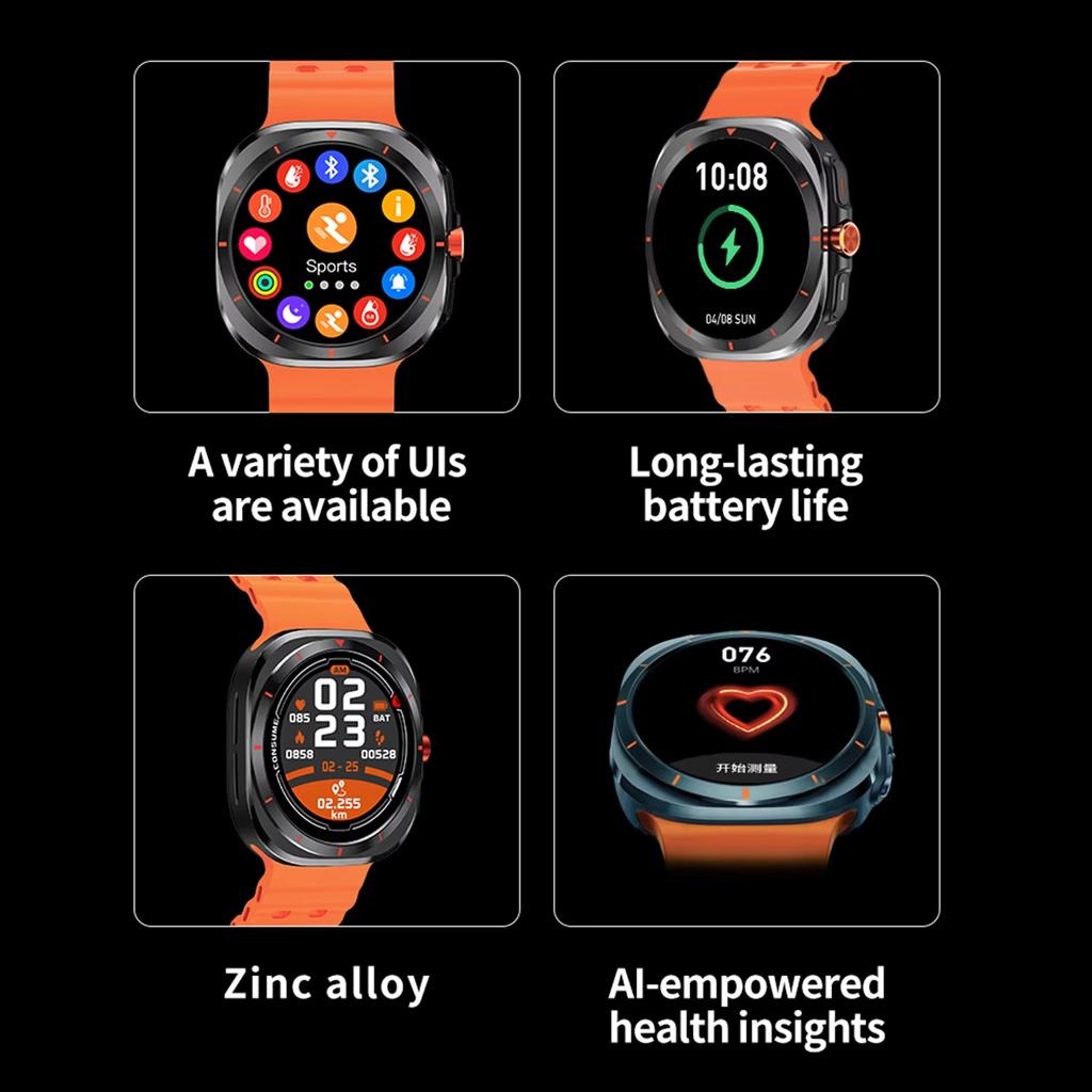Watch 7 Ultra Bluetooth Call Voice Assistant Heart Rate Monitor 1.52 Inch AMOLED Screen Man Woman Smart Watch Gift