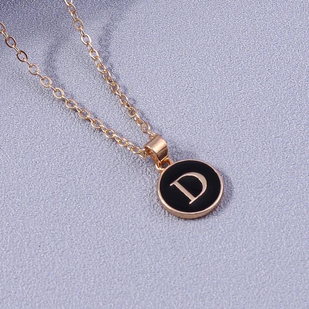 Fashion Enamel Initials Letter Pendant Necklace for Women Girls A-Z Alphabet Name Necklace Birthday Jewelry Gift