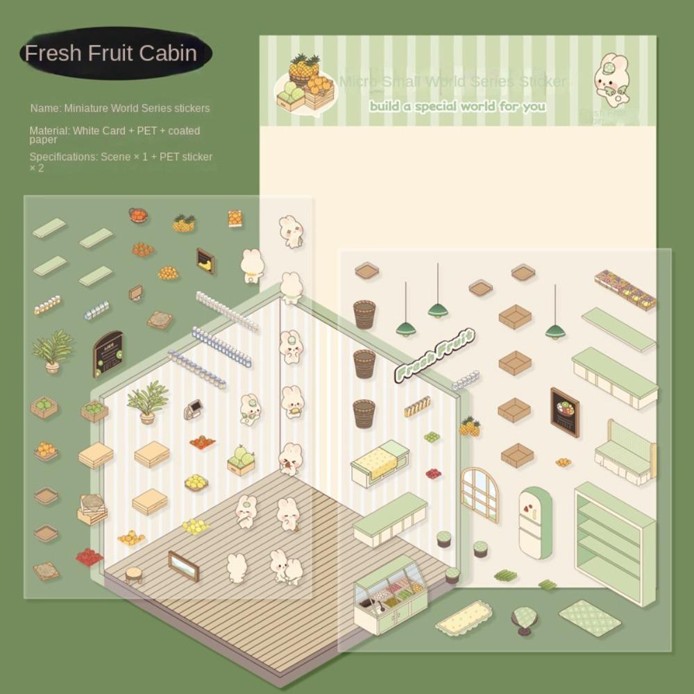 DIY Miniature Scene 3D Stickers Decorative Landscaping Stickers Kawaii Visual Stacking Sticker