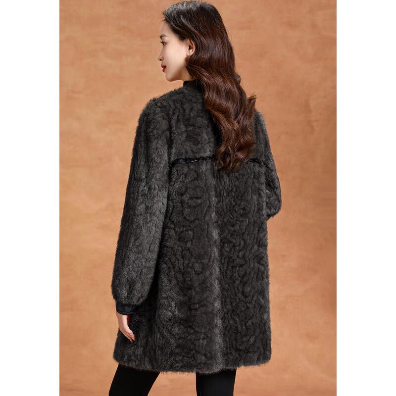 Kebeier Women's Elegant Thickened Faux Fur Mid-length Coat