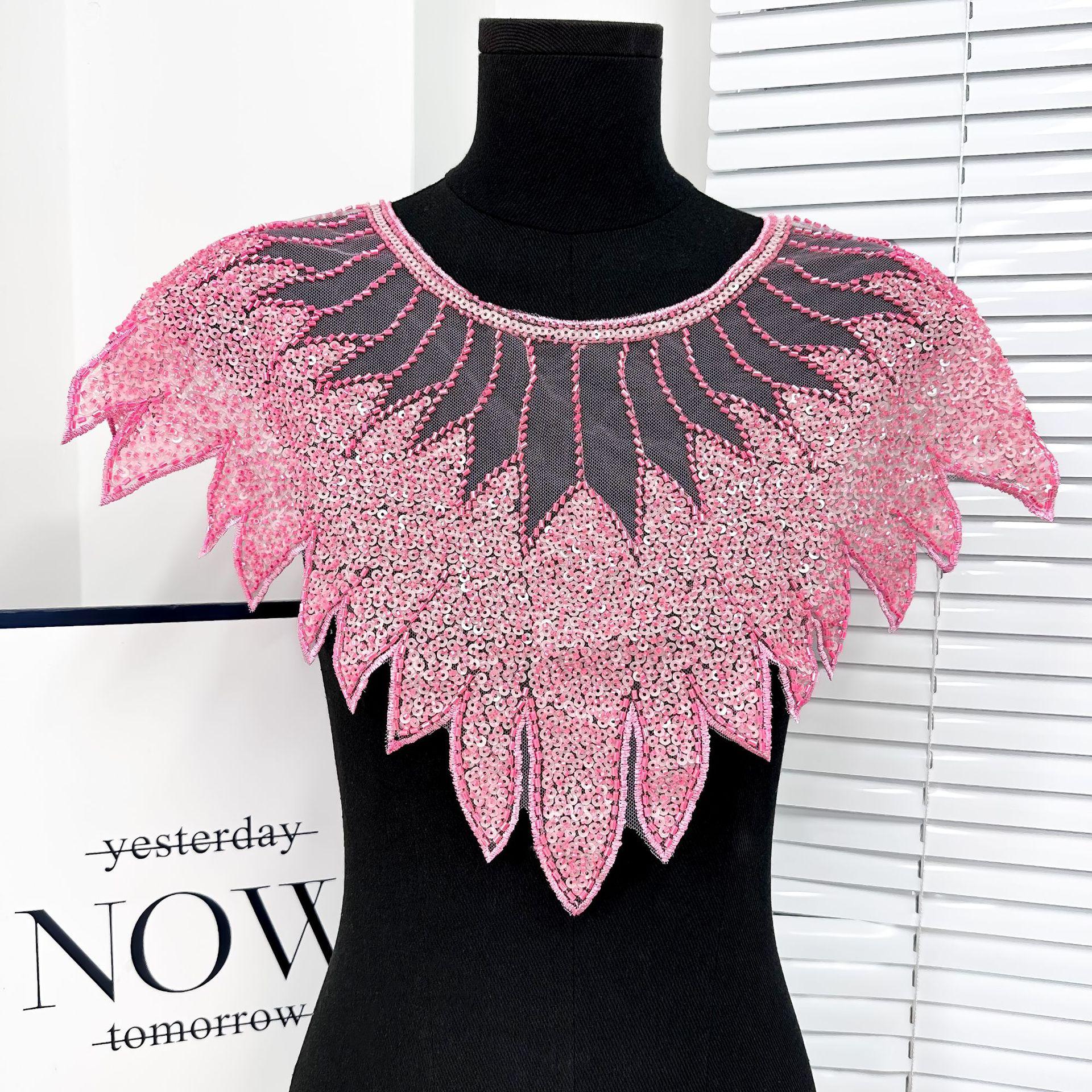 

Сделай сам Ремесло Блестки Кружевной Воротник Блестящая Отделка Выреза Элегантный Кружевной Вырез Одежда розовый