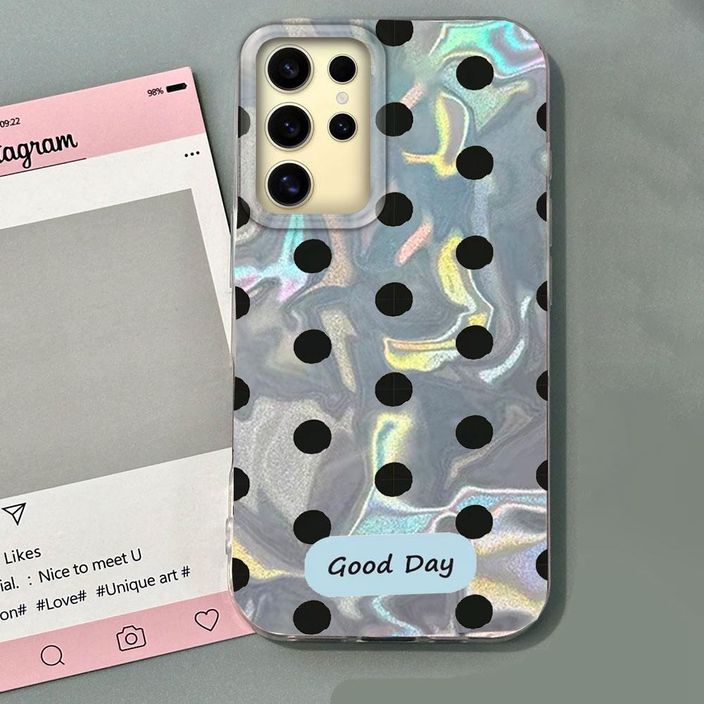 Colorful Classic Black Dots Phone Case for Samsung Galaxy S25 S24 S23 S22 S21 FE Plus Ultra S25+ S24+ Shell Silicone Back Cover
