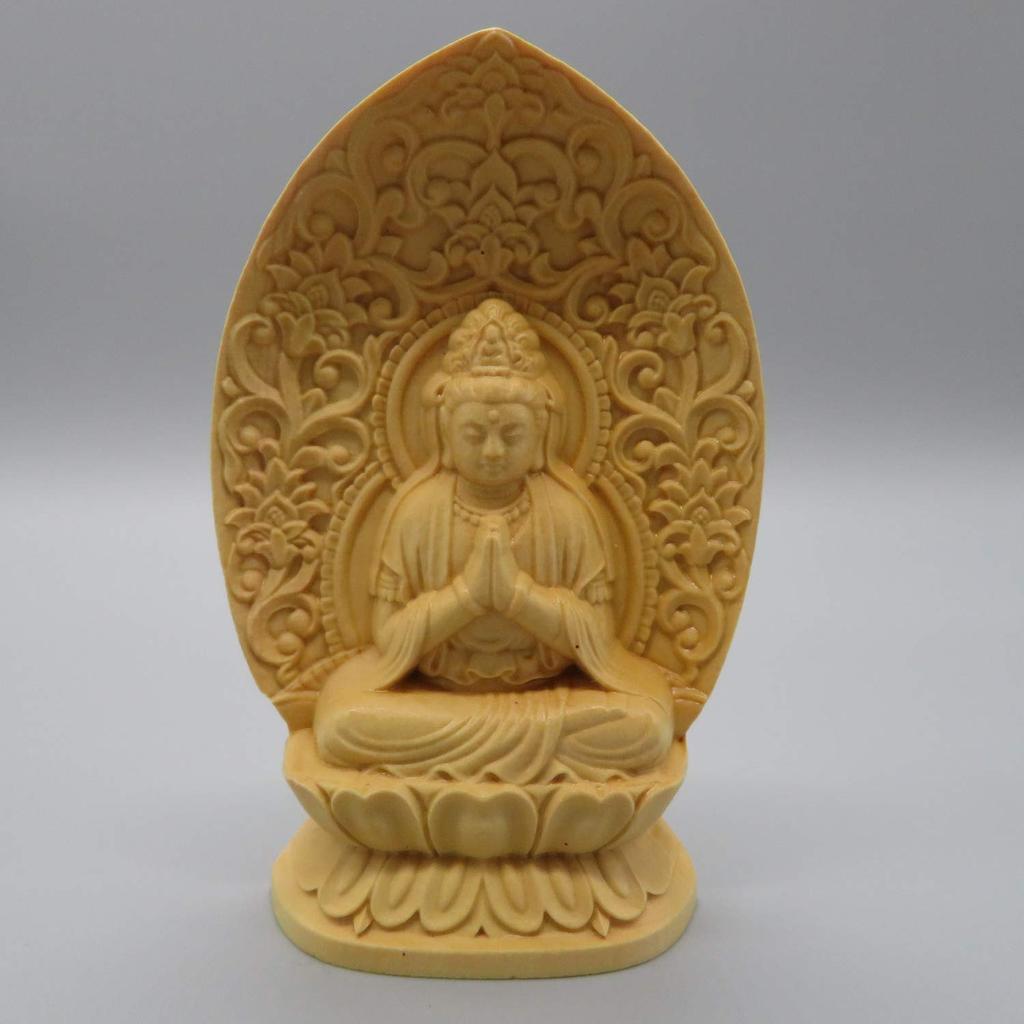 Guardian deity wooden miniature Buddha statue (Seishi Bodhisattva)