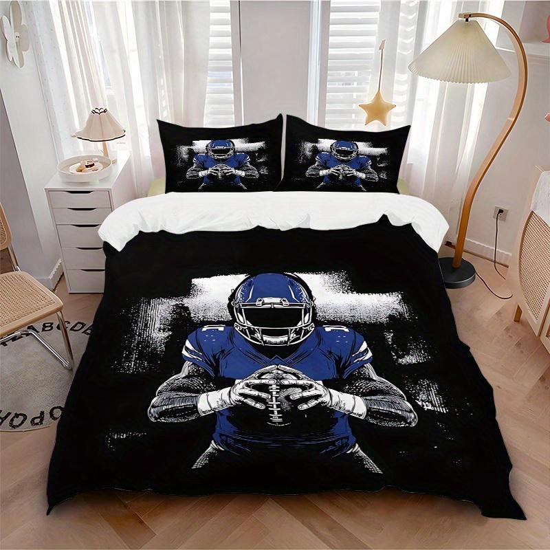 

3pcs set Football Player 1 Quilt Cover + 2 Pillowcases, All Seasons Bedroom Setting, Perfect for Home and Dorm Decor a167 135x200cm