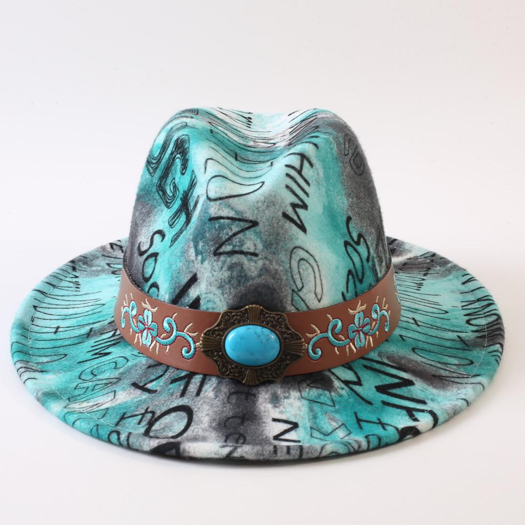 New European and American style letter printing fashion top hat men's and women's fashion jazz hat sunscreen sun hat