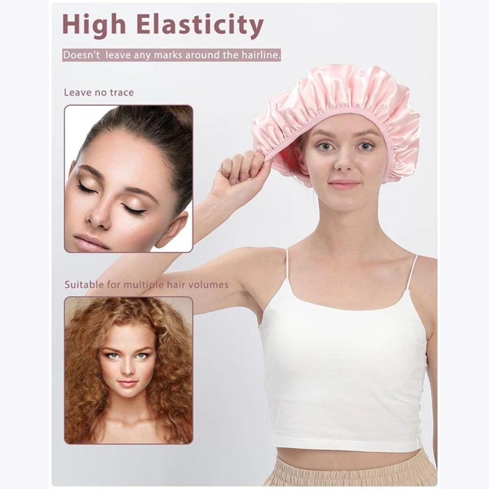Reusable Bath Hair Cap Terry Cloth Lined Shower Hair Cover Long Hair Bath Hat Shower Cap  Travel