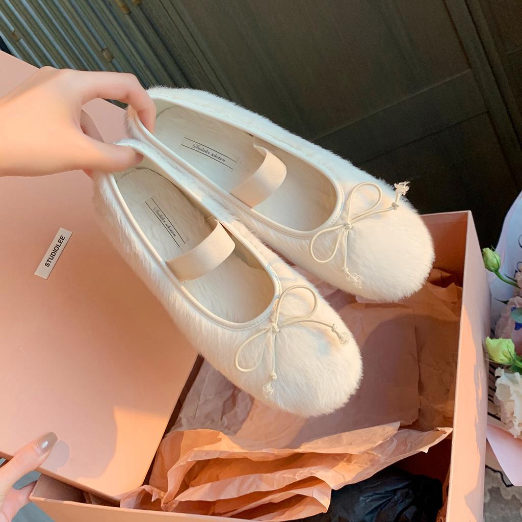 Fashion Mary Jane Shoes Women's Shoes Round Toe Plus Size Women's Shoes Bow Silk Satin Ballet Flats  Spring/Autumn Flats Women Shoes
