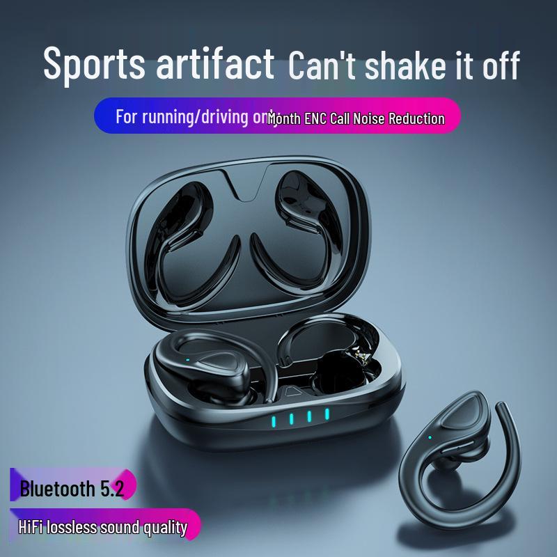 TWS-A20 Bluetooth Earphones: Dual-Ear Wireless Sports Ear-Hook In-Ear Design.