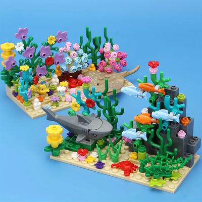 1 Set of Underwater World Animal Building Blocks Set Home Decorations and Collectibles Creative Toy for Children's Gift