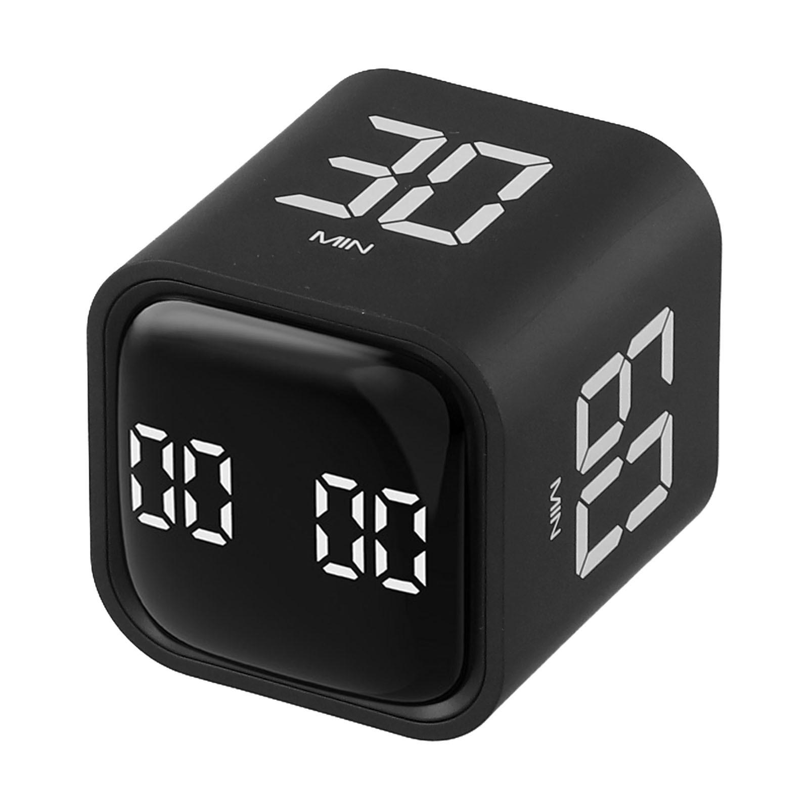 

Flip Cube Timer Gravity-sensing Timer Volume-adjustable Timer Mute Vibration Black