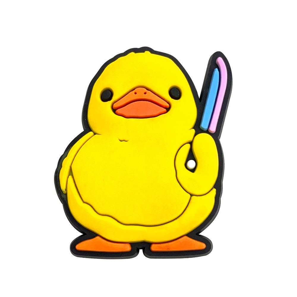 Little Yellow Duck Soft PVC Pen Holder - Detachable Student Accessory