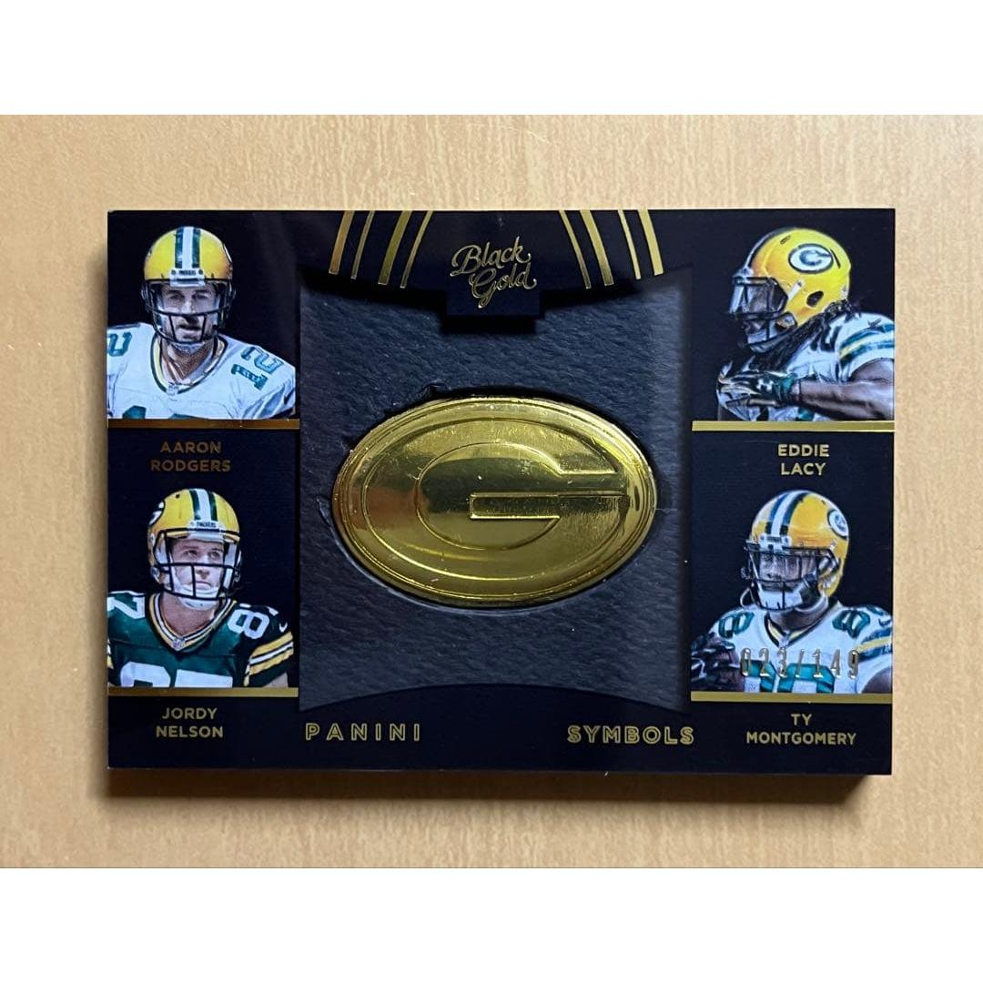 Used /149 NFL PACKERS BLACK GOLD RODGERS SP