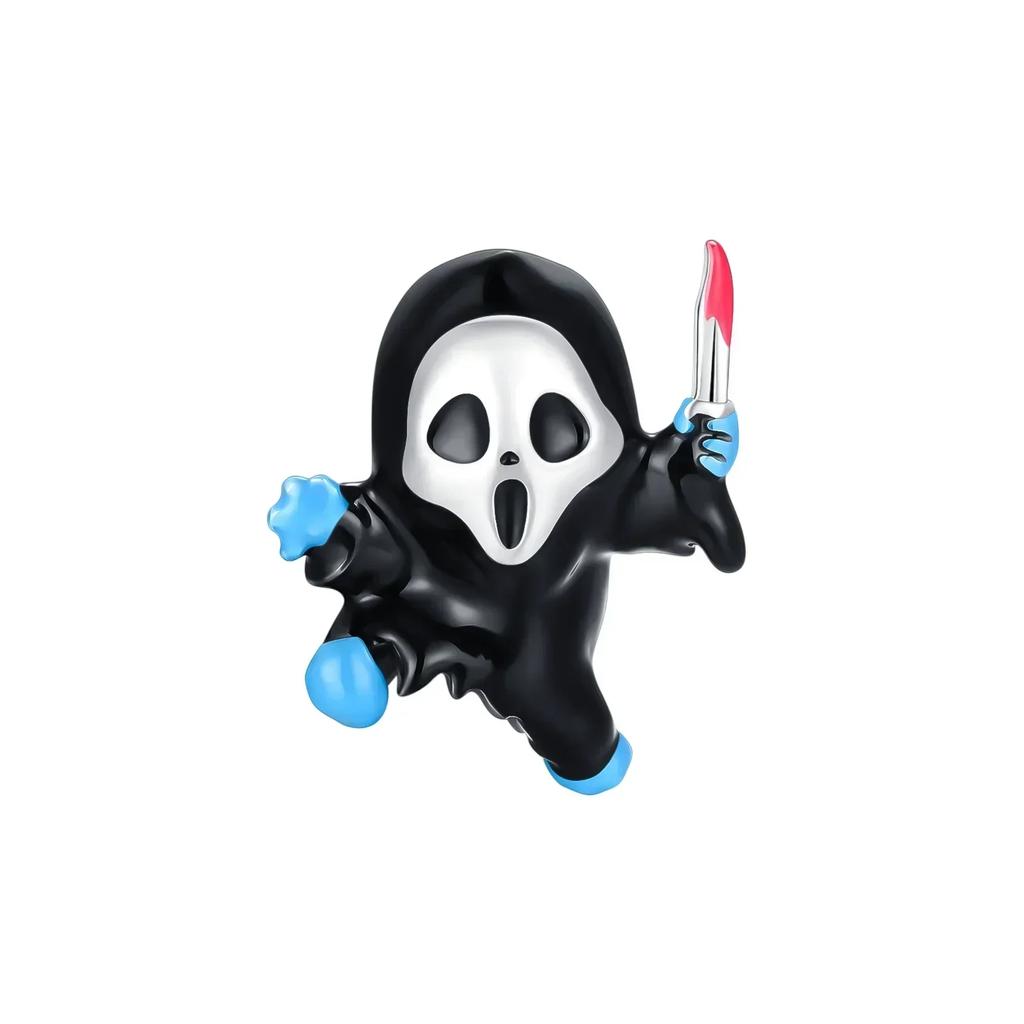 Halloween Copper Skull Charm Luminous Pumpkin Ghost Clown Bead Pendant Ring Necklace Bracelet Diy Jewelry Gift