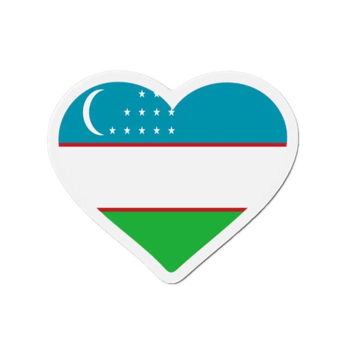 Aimant Coeur Drapeau Ouzbékistan - Multicolore - 6 cm - 50 pièces - Résine synthétique - Mixte