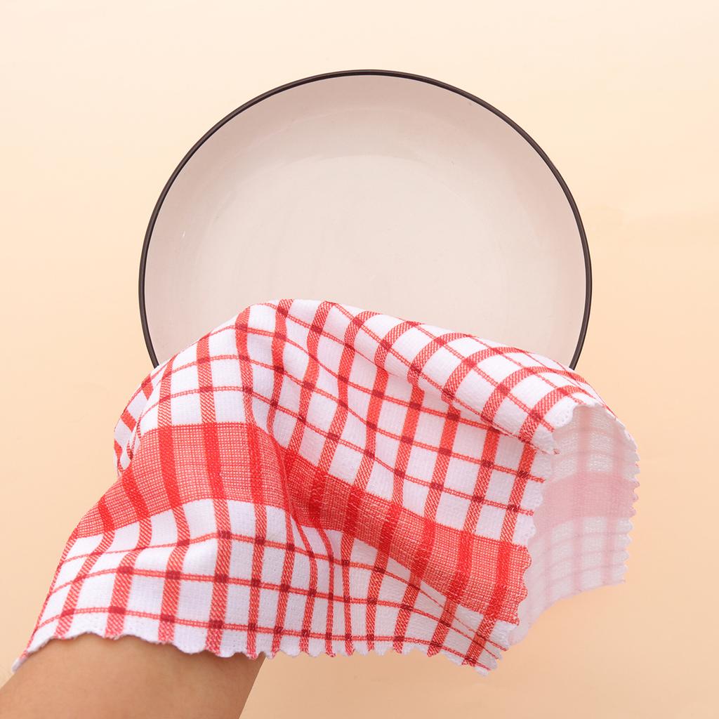 6pcs/12pcs Modern Printed Checkered Dish Towels, Scouring Pads, Kitchen Towels, Super Soft with Strong Absorbency Kitchen Towels