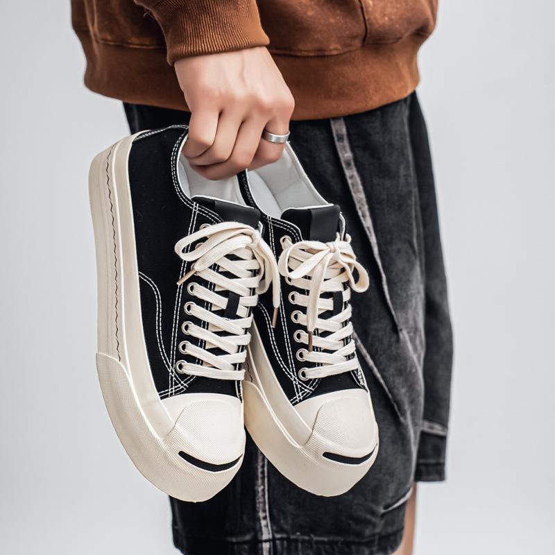 

Начало смеется платформа парусиновые туфли 2025 новые парадные туфли простая классическая универсальная шнуровка мужская обувь модная обувь 35 чёрный