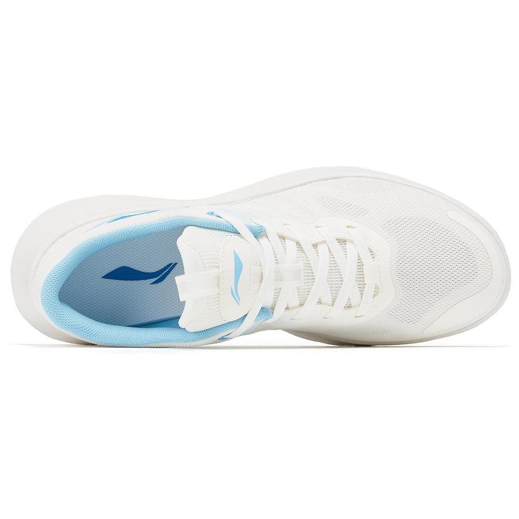 LiNing Light Feather Cushioning, Abrasion Resistant, Breathable, Lightweight Low top Running Shoes Men's White Blue ARST019-1