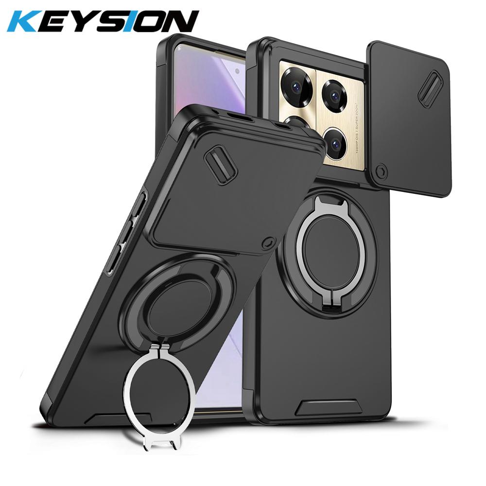 

KEYSION 360° Чохол-підставка для телефону для Infinix Note 40 Pro 4G 40 Pro+ 5G Зсувний захист камери Магнітна протиударна задня кришка for Infinix Note 40 Pro 5G чорний