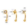 G23 Titanium ASTM-F136 Nternal Thread Eyebrow Piercings Body Jewelry For Women Zircon Earring Star Flower Heart