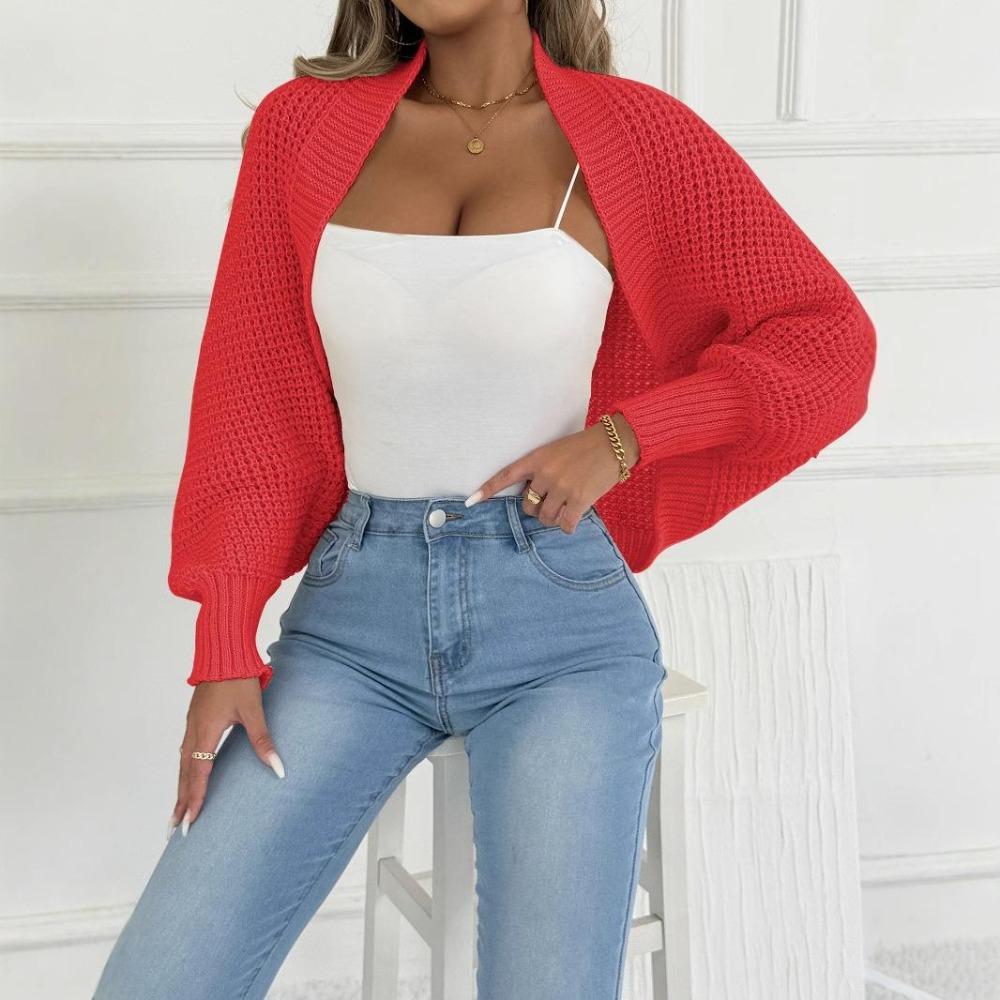 

Свободный, Повседневный, Теплый, Шаль и Необычный Кардиган для Женщин one size красный