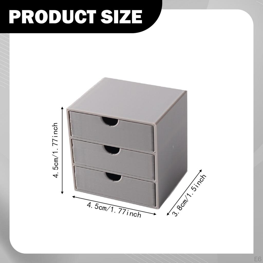 1/12 Dollhouse Cabinet 3 Layer Drawers Dolls House Decor Bedroom Ornament Miniature Desktop Filing
