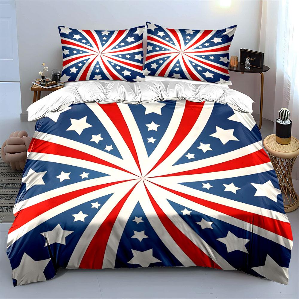 Patriotic Three-Piece Decor Set Soft Comfortable Duvet Cover Bedding Set Included 1*Duvet Cover & 2*Pillowcases, Gift