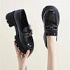 Leather British Style Small Leather Shoes Women's 2024 New Spring Platform One-pedal Women's Shoes Popular High-end Loafers