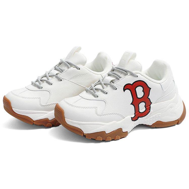 MLB Big Ball Chunky Boston Red Sox Retro Slip Resistant Durable Low Top Dad Shoes Unisex sneakers White 3ASHC601N-43IVS
