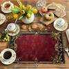 European Retro Palace Style Dining Mat With Wine Red And Gold Desktop Decoration Accessories