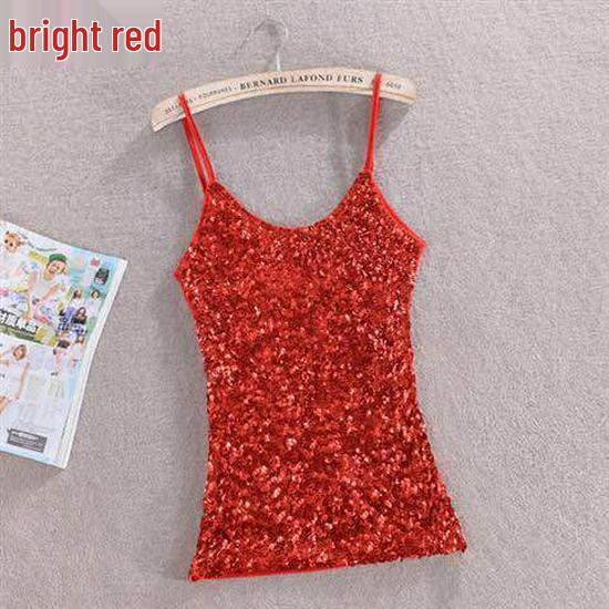 New Slimming Sequin Tank Top Camisole - Women's Versatile Base Layer Vest