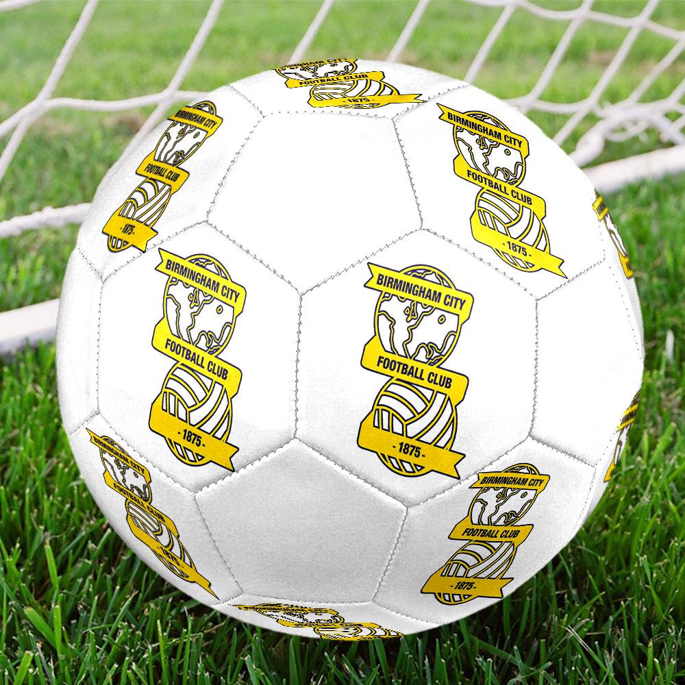 Birmingham City FC Size 5 Soccer Ball, Machine-Stitched PVC, Durable & High Bounce, All Ages Fit, Fan Merchandise, Matches & Outdoor Use.