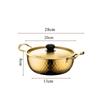 Silver Korean Ramen Pot with Two Ears with Cover High Appearance Level Hiking Camping Curry Noodles Kitchen Cookware