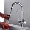 Purification Water Kitchen Faucet Black 360° Rotating Filter Water Faucets Pull Out Sprayer 3 Ways Hot Cold Water Mixer Tap