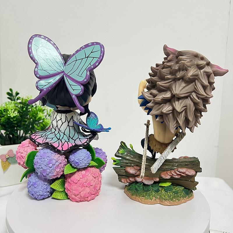 16cm Demon Slayer Anime Figure Sd Kochou Shinobu Action Figure Kimetsu No Yaiba Show Hand Kamado Tanjirou Figurine Doll Toys