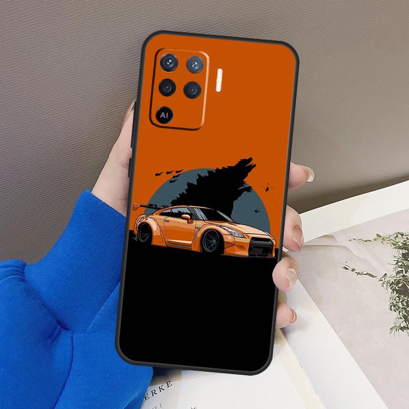 JDM Tokyo Drift Sports Car For OPPO Find X3 X5 Pro A9 A5 A31 2020 A15 A16 A52 A72 A1K A83 A91 A54 A74 A94 A53S Case