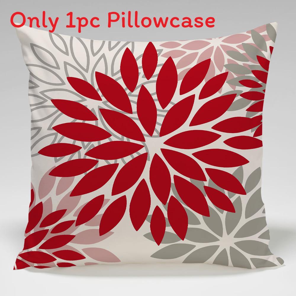 Geometric Color Flower Pillow Cover Polyester Fabric Modern Decor For Living Room