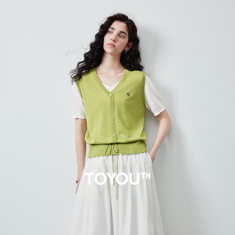 Women s Slub Knit Colorblock Faux Two-Piece Short Sleeve Top M