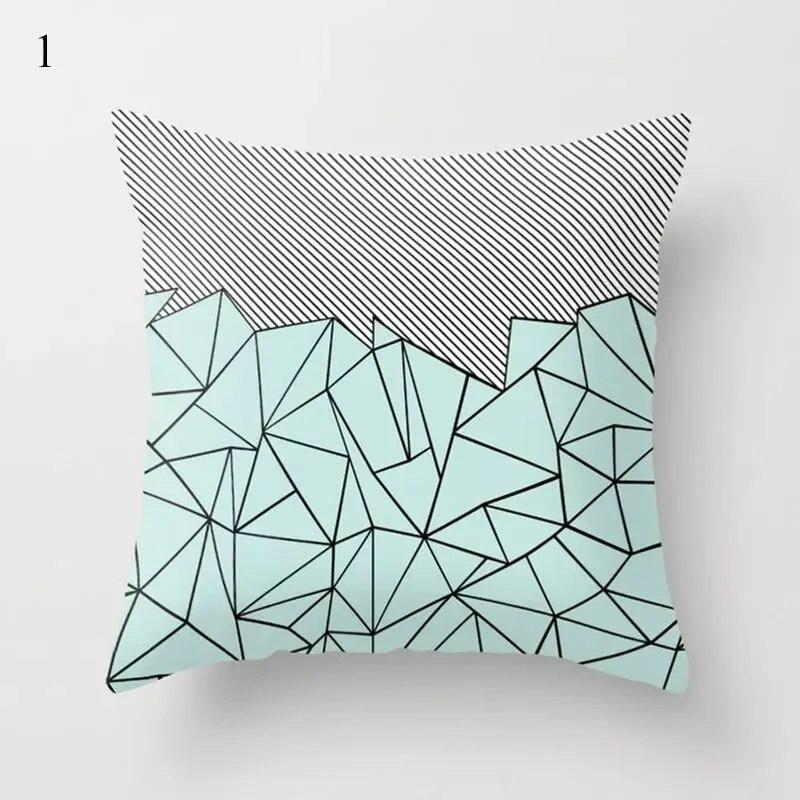 45x45cm Fresh Mint Green Geometric Animal Love Pillowcase Comfortable Sofa Car Seat Cushion Cover Room Aesthetic Home Decor